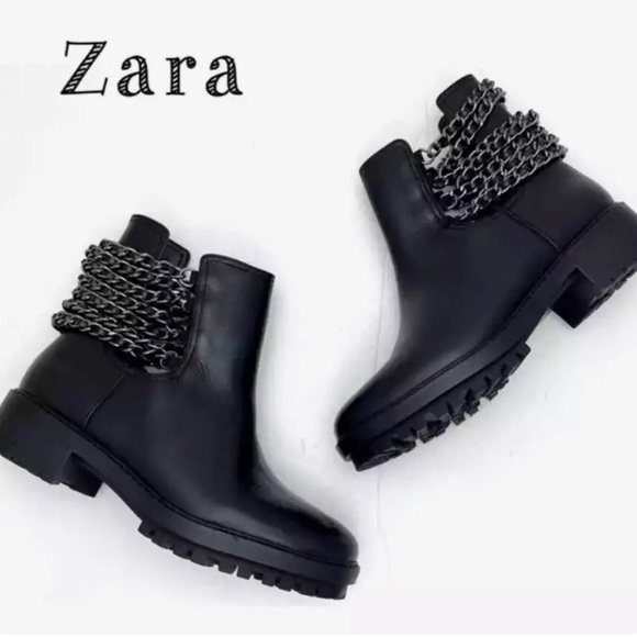 Zara Shoes - ⚡️SALE⚡️ZARA chained combat Moro ankle boots